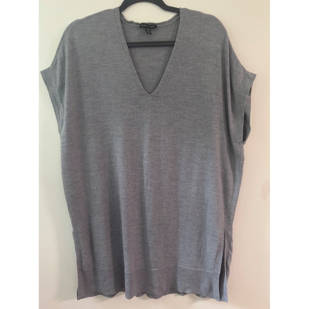 Eileen Fisher Superfine Merino Tunic Vest Oversized, Quiet Luxury, Lagenlook